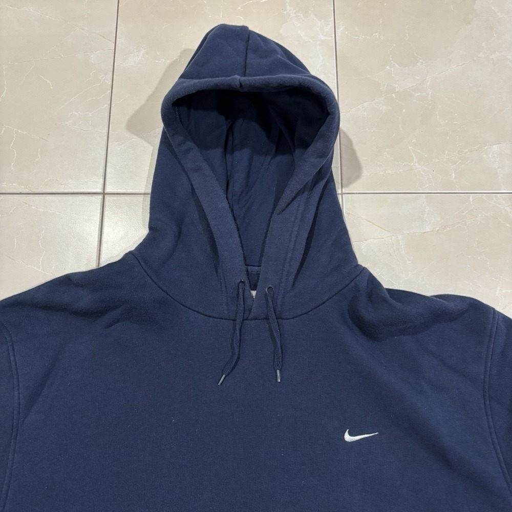 Vintage Nike Hoodie Sweatshirt Men's XL Mini Check Swoosh Blue Y2K Skate Faded - Picture 3 of 8